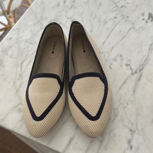 Birdies ivory and navy flats